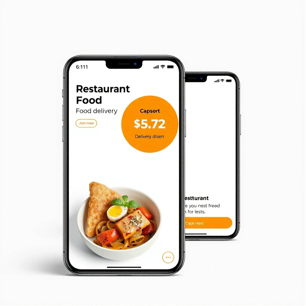 Mobilní aplikace pro restauraci s minimalistickým designem